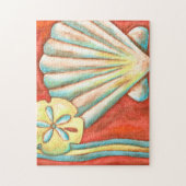 Rustikale Orange Seashells Puzzle (Vertikal)