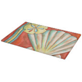 Rustikale Orange Seashells Schneidebrett (Ecke)