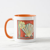 Rustikale Orange Seashells Tasse (Links)