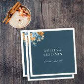 Rustikale Orange Terracotta Navy Blauer Rost Hochz Serviette