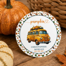 Rustikale Orange Truck Kleine Pumpkin Baby Dusche