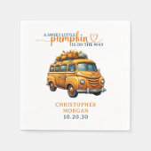Rustikale Orange Truck Kleine Pumpkin Baby Dusche Serviette (Vorderseite)