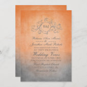 Rustikale Orange- und Bohemische Hochzeitseinladun Einladung (Vorne/Hinten)