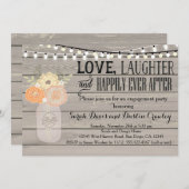 Rustikale orange Verlobungs-mit BlumenParty Einladung (Vorne/Hinten)