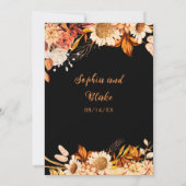 Rustikale Orange White Blume Boho Gray Wedding Einladung (Rückseite)