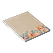 Rustikale Orangefarbene Blume Notepad Notizblock (angewinkelt)