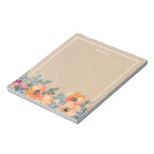 Rustikale Orangefarbene Blume Notepad Notizblock (Rotiert)