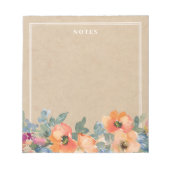 Rustikale Orangefarbene Blume Notepad Notizblock (Vorderseite)