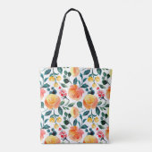 Rustikale Orangefarbene Blume Personalisiert Tasche (Rückseite)