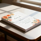 Rustikale Orangefarbene Florale Hochzeit Einladung