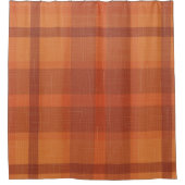 Rustikale Orangefarbene Herbstfälle Karierte Tarta Duschvorhang (Vorderseite)
