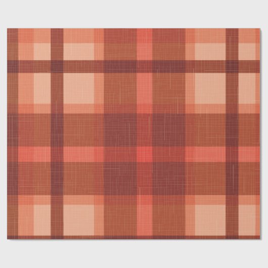 Rustikale Orangefarbene Herbstfälle Karierte Tarta Geschenkpapier (Flach)