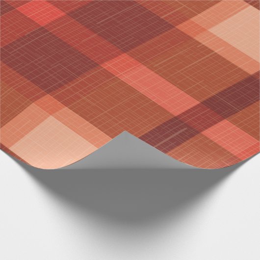 Rustikale Orangefarbene Herbstfälle Karierte Tarta Geschenkpapier (Ecke)