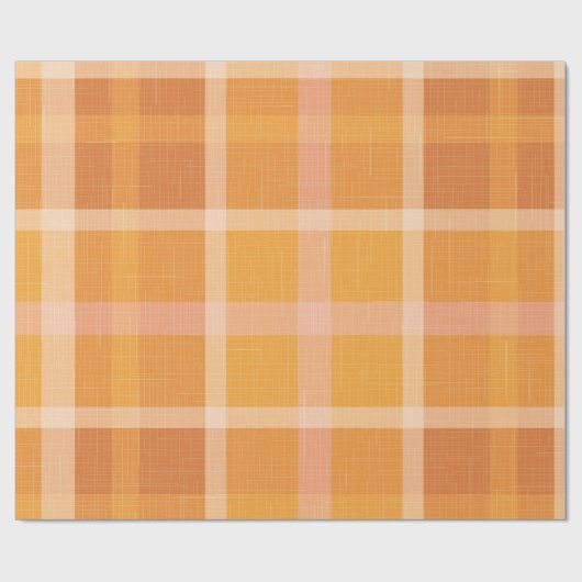 Rustikale Orangefarbene Herbstfälle Karierte Tarta Geschenkpapier (Flach)