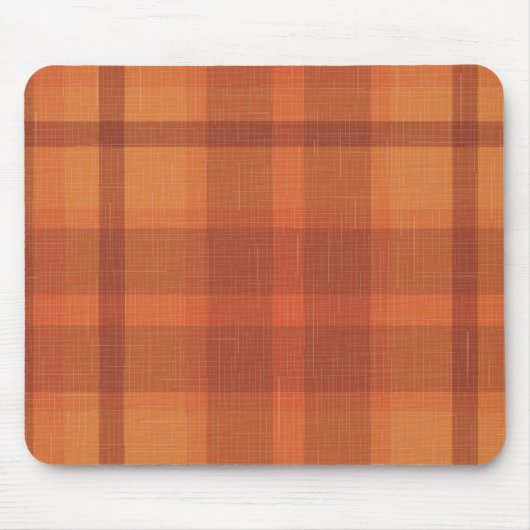 Rustikale Orangefarbene Herbstfälle Karierte Tarta Mousepad (Vorne)