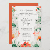 Rustikale Orangefarbene Hochzeit Einladung (Vorne/Hinten)