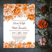 Rustikale Orangefarbene Hochzeit Einladung