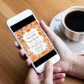 Rustikale Orangefarbene Hochzeit Einladung