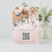 Rustikale Orangefarbene Hochzeit im Herbst QR CODE RSVP Karte (Stehend Vorderseite)