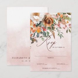 Rustikale Orangefarbene Hochzeit im Herbst RSVP Karte