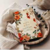 Rustikale Orangefarbene Hochzeit Save The Date