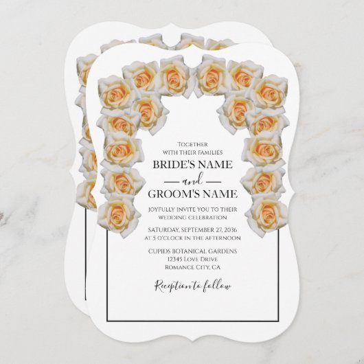 Rustikale Orangefarbene Rose Hochzeiten Einladunge Einladung (Vorne/Hinten)