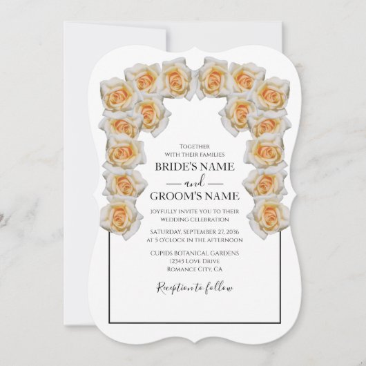 Rustikale Orangefarbene Rose Hochzeiten Einladunge Einladung (Vorderseite)