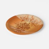 Rustikale Orangen Hochzeit im Herbst nach eigener  Pappteller (Schrägansicht)