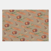 Rustikale Orangen Scheiben Anise Star Zimt Sticks Geschenkpapier Set (Vorderseite 3)