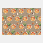 Rustikale Orangen Scheiben Anise Star Zimt Sticks Geschenkpapier Set (Vorderseite 2)