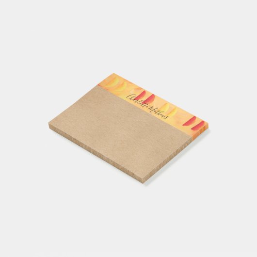 Rustikale Orangen- und Zitronenfrüchte Personalisi Post-it Klebezettel (angewinkelt)