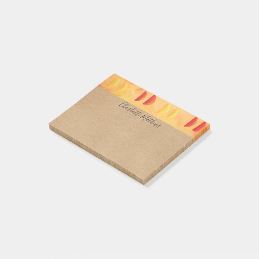 Rustikale Orangen- und Zitronenfrüchte Personalisi Post-it Klebezettel (angewinkelt)