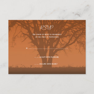 Rustikale Orangenbaum-Hochzeitskarte RSVP Karte