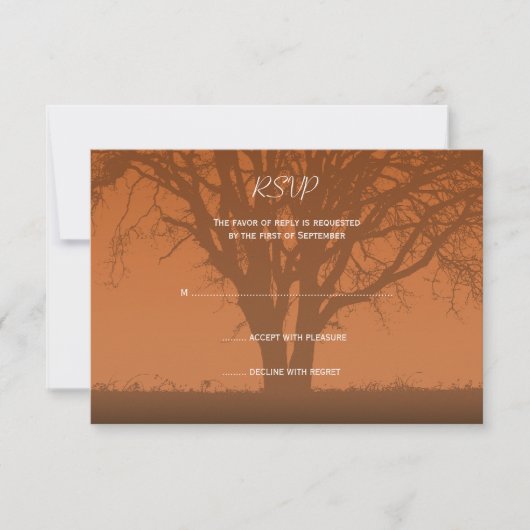 Rustikale Orangenbaum-Hochzeitskarte RSVP Karte (Vorderseite)