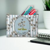 Rustikale Orangenblüten Gelbe Streifen Individuell Zubehörtasche