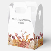 Rustikale Orangenbraun Herbstblütenblütenblütenblü Geschenkschachtel (Geöffnet)