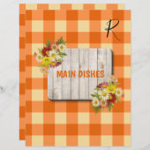 Rustikale Orangengingham-Rezeptorteiler (Vorne/Hinten)