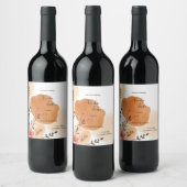 Rustikale Orangenpfirsiche Weinetikett (Flaschen)