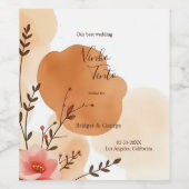 Rustikale Orangenpfirsiche Weinetikett (Einzelnes Label)