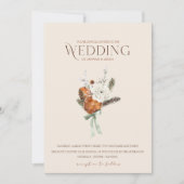 Rustikale Orangenscheiben Weiße Blume Hochzeit Einladung (Vorderseite)