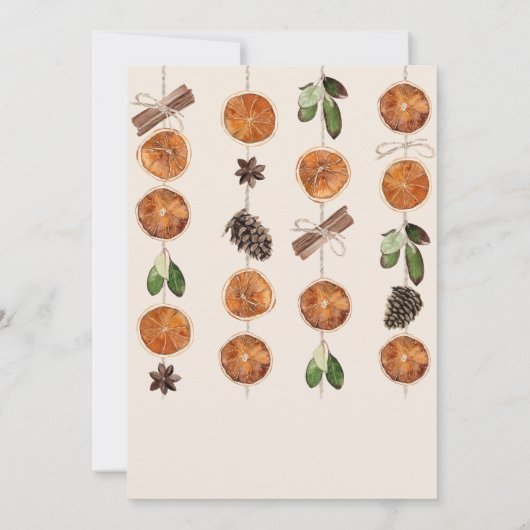 Rustikale Orangenscheiben Weiße Blume Hochzeit Save The Date (Rückseite)