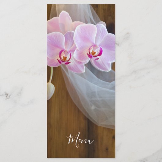 Rustikale Orchidee Menükarte (Vorderseite)