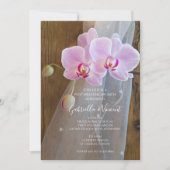 Rustikale Orchideen Country Stall Post Hochzeitsse Einladung (Vorderseite)