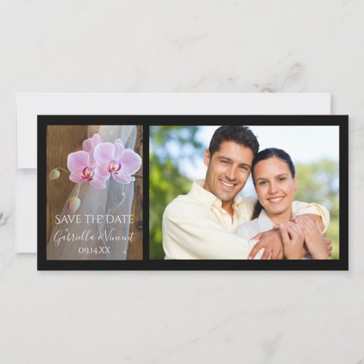 Rustikale Orchideenelgance Hochzeit retten Datum Save The Date (Vorderseite)