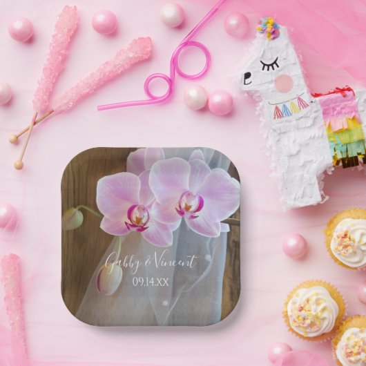 Rustikale Orchideenelite Pappteller (Party)