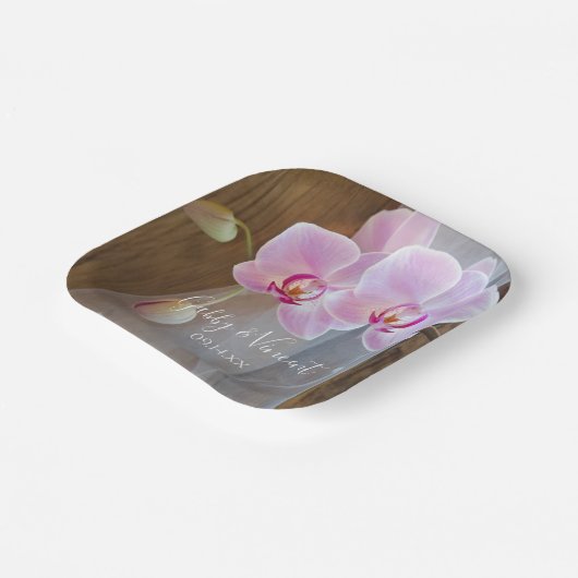 Rustikale Orchideenelite Pappteller (Gewinkelt)