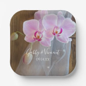 Rustikale Orchideenelite Pappteller (Vorderseite)
