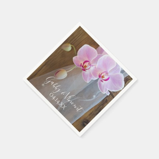 Rustikale Orchideenelite Serviette (Ecke)