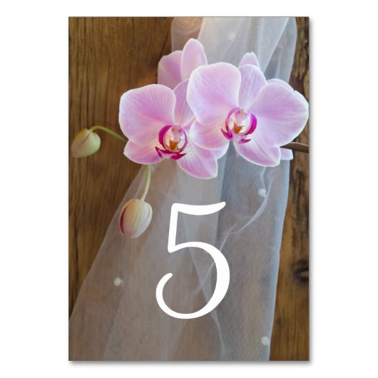 Rustikale Orchideenelite Tischnummer (Vorderseite)