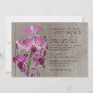 Rustikale Orchideenhochzeit Einladung